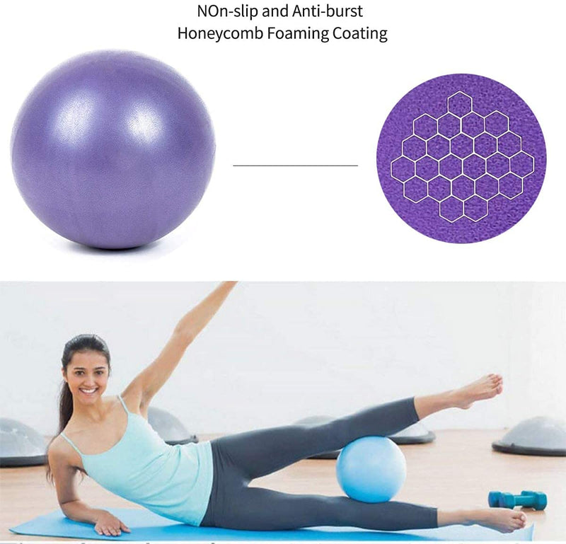XIECCX Mini Yoga Balls Exercise Pilates Ball Therapy Ball Balance Ball Bender Ball Barre Equipment 1PC for Home Stability Squishy Training PhysicalCore Training with Pump A-purple 6 Inch - BeesActive Australia