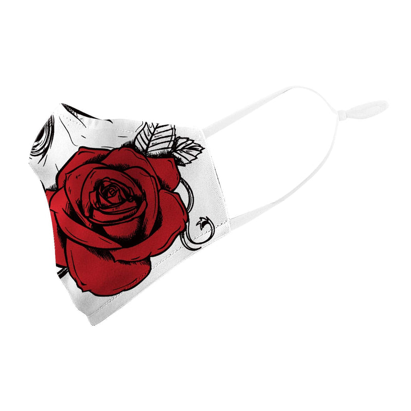 eBoutik -Spooky Face Coverings Face Mask Reusable - Washable & Breathable - Social Distancing Aid Rose Skull - BeesActive Australia