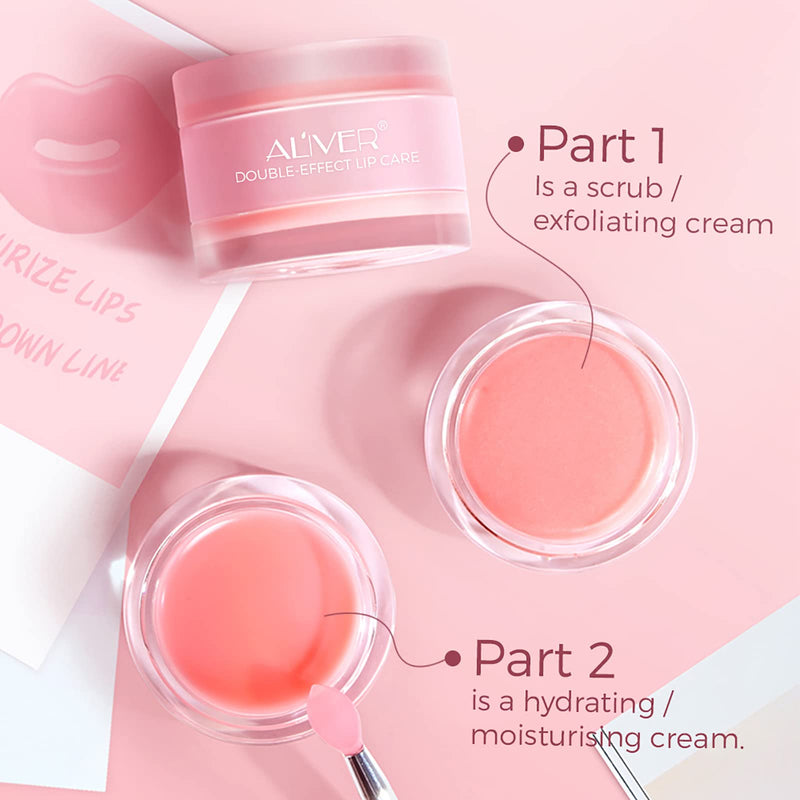 2 in 1 Lip Scrub & Lips Sleeping Mask, Peach Overnight Moisturizing Lip Care Product for Repairing Dry Lips & Chapped Lip Treatment - BeesActive Australia