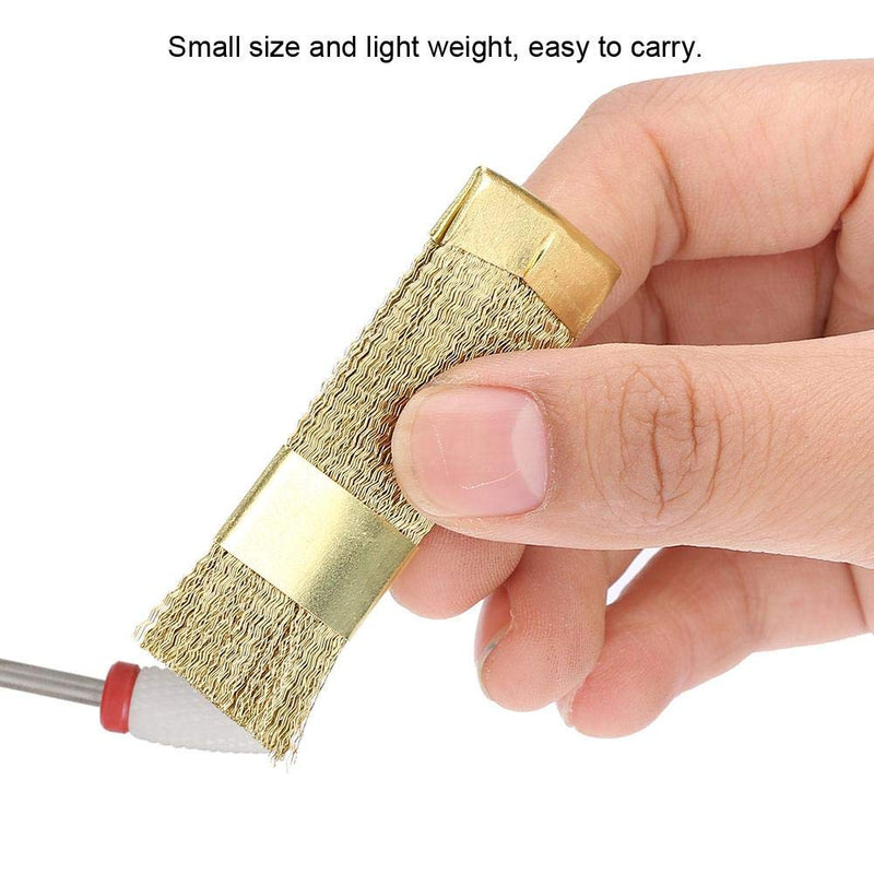 Cleaning Brush, Golden Color Copper Wire Drill Cleaner Brush Manicure Accessories Nail Art Bits Cleaning Brush for Nail Salon and Household - BeesActive Australia