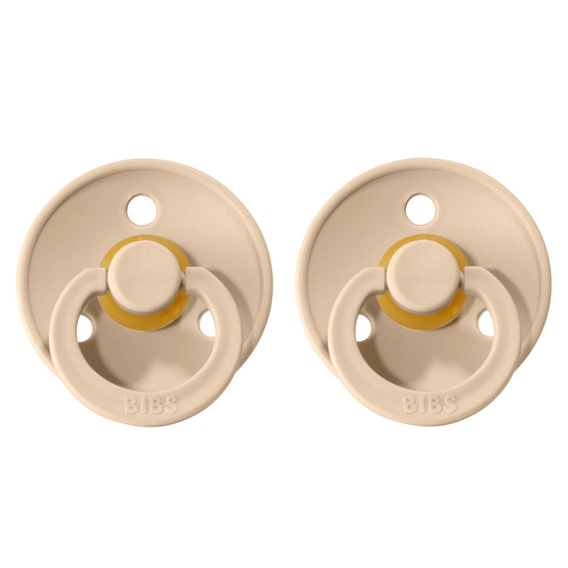 BIBS Pacifiers | Natural Rubber Baby Pacifier | Set of 2 BPA-Free Soothers | Made in Denmark | Vanilla | Size 0-6 Months - BeesActive Australia