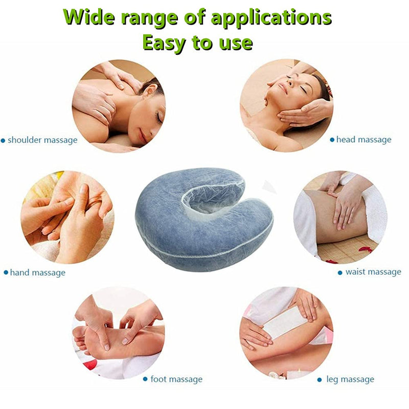 50 Pieces Breathable Disposable Headrest Covers Face Cradle Covers Ultra Soft Non Woven Fabric Face Rest Covers for Massage Tables Beauty Spa Salon Bed, Universal Size 14.17 x 13�/ 36 x 33cm 50pcs-white - BeesActive Australia