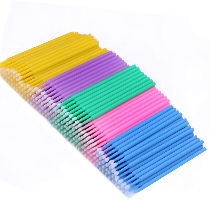 600Pcs Micro Brushes Disposable Applicator Eyelash Extensions Mascara Wands Brush for Eyebrow 6 Color - BeesActive Australia