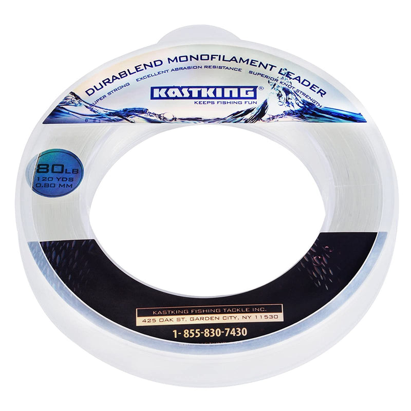 KastKing DuraBlend Monofilament Leader Line - Premium Saltwater Mono Leader Materials - Big Game Spool Size 120Yds/110M Clear 60 LB (Wound on Spool) 0.70mm - BeesActive Australia