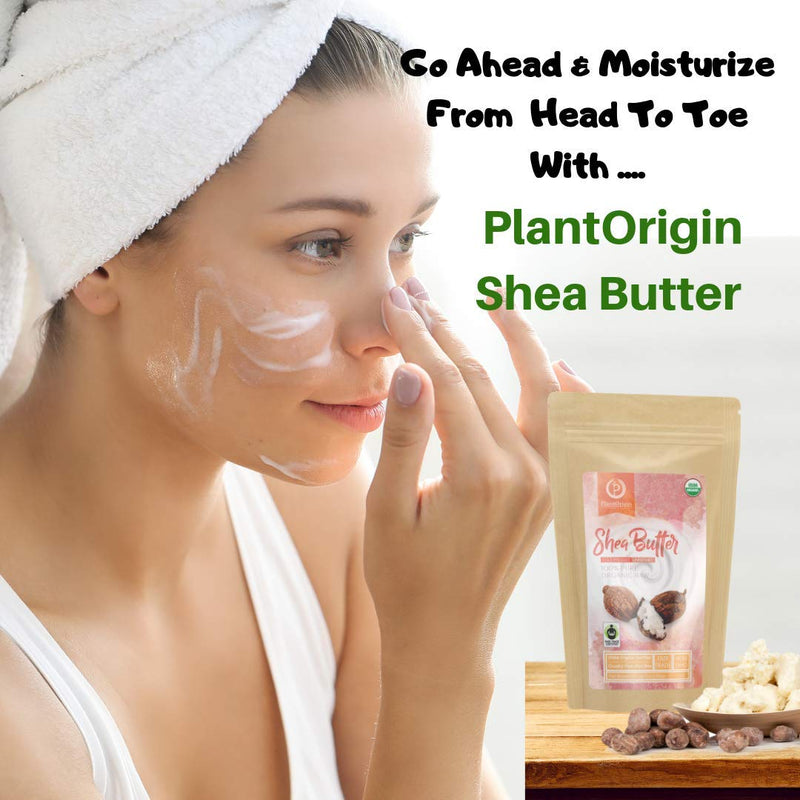 USDA Organic,Unrefined Shea Butter, African, Raw, 100% Pure,Grade A & Handmade. Use Alone or in DIY Body Butters, Lotions, Soap, Eczema & Stretch Mark Creams & Skin Care - 1 LB. (16 Oz.) - BeesActive Australia