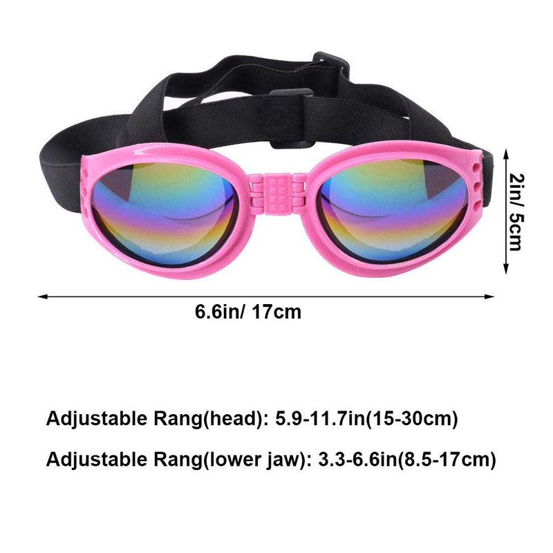 2 Pcs Dog Goggles, Adjustable Strap Dog Goggles Eye wear Protection for Travel Skiing, Black UV Protection Waterproof Sunglasses for Dog Black , Pink - BeesActive Australia