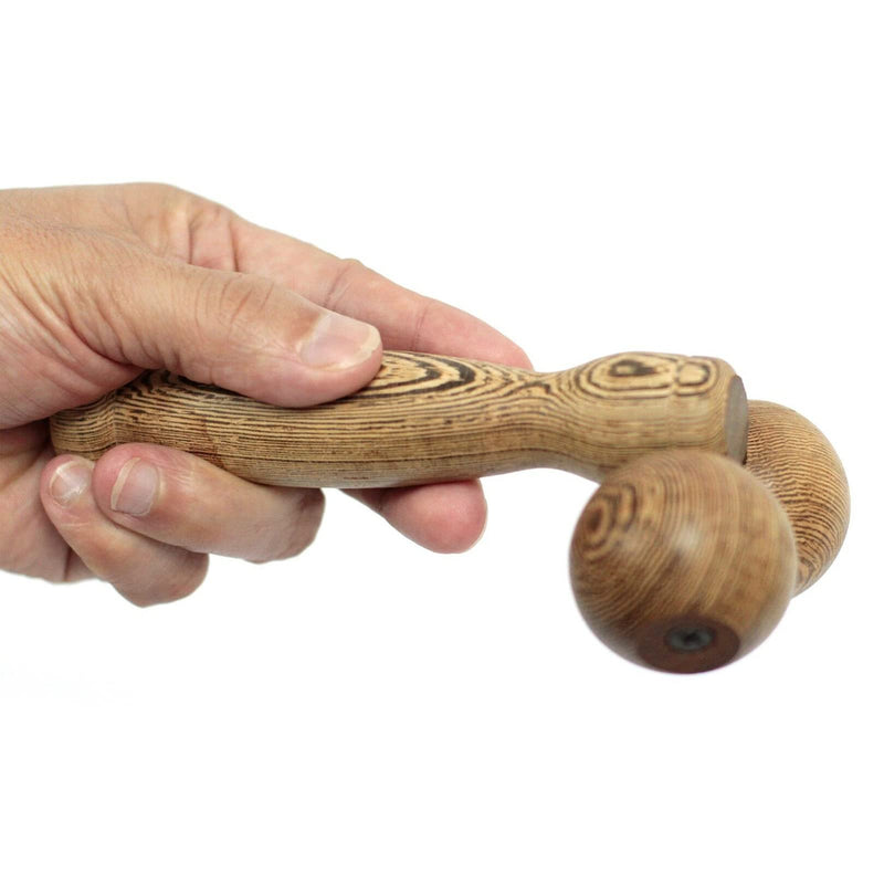 Wood Massage Roller Wooden Manual Body Back Massage Ball Stick Stick Muscle Trigger Point Tool (19cm) 19cm - BeesActive Australia