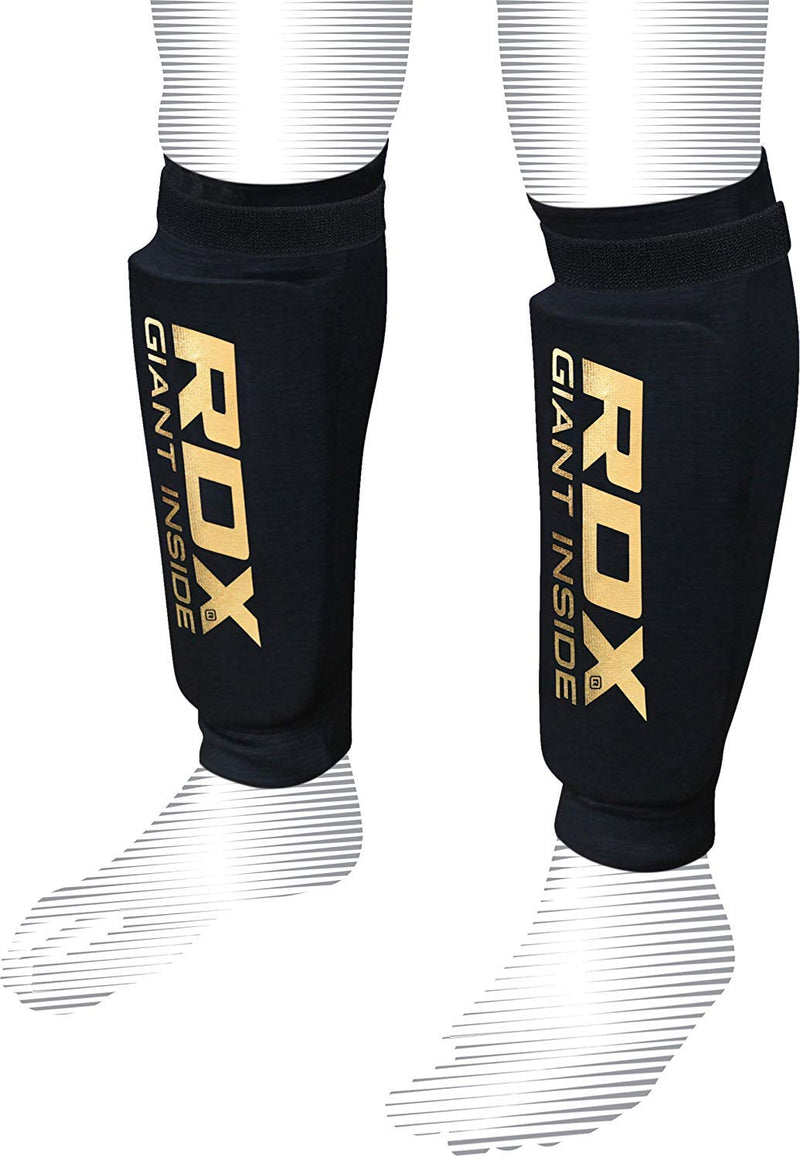 [AUSTRALIA] - RDX Shin Guards for Kickboxing Training & MMA Fighting | Muay Thai Leg Protector Foam Pads | Great Protective Gear for Martial Arts, Sparring, BJJ, Karate Black Medium 