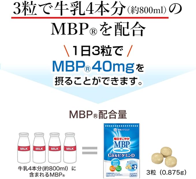 Megmilk Snow Brand Mainichi Healthy MBP(R) Ca & Vitamin D (90 tablets / 30 days supply) MBP(R) - BeesActive Australia