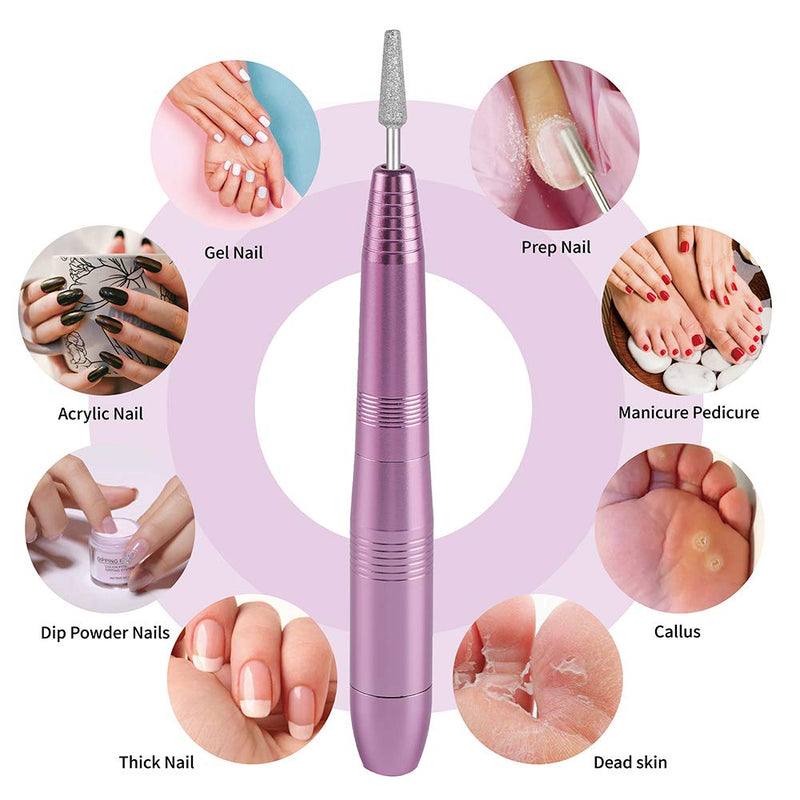 Portable Electric Nail Drill Set，With 11 PCS Nail Drills and 6 Polishing Belts For Acrylic, Gel Nail, Manicure Medicure Polishing Shape Tool - BeesActive Australia