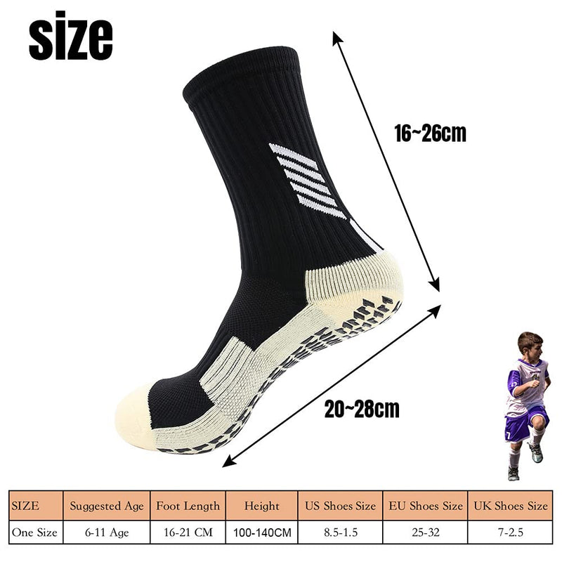 Tinymori Kids Socks Anti Slip Boys Girls Football Sports Socks for Age 6-11 Fluorescence - BeesActive Australia