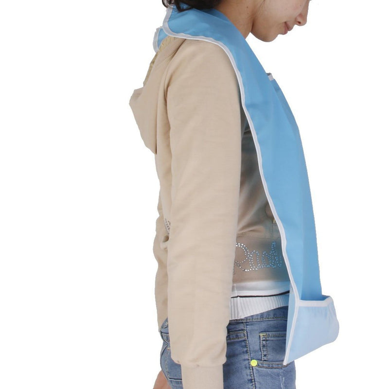 NUOLUX Bib for Elderly Waterproof Mealtime Bib Protector Aid Apron (Light Blue) 65x45 cm (Pack of 1) Sky-blue - BeesActive Australia