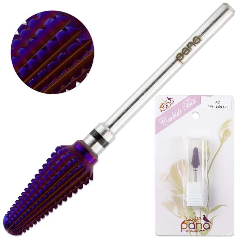 PANA Purple Tornado Nail Carbide Bit – Two Way Rotate Use for Both Left to Right Handed – 3/32” Shank -Fast Remove Acrylic or Hard Gels (Purple, Extra Coarse - XC) - BeesActive Australia