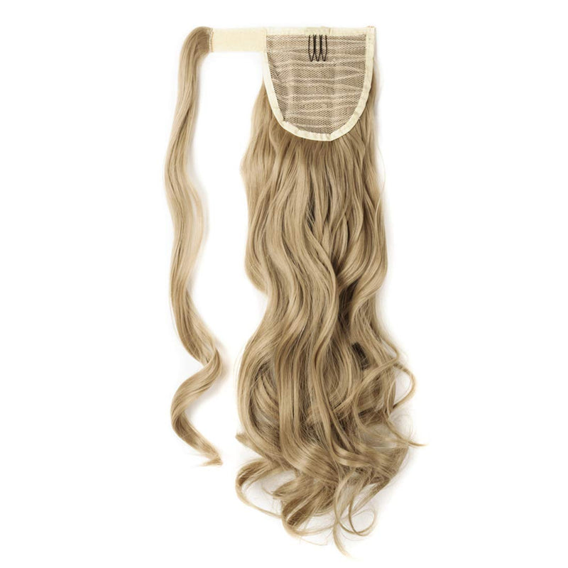 S-noilite 17" Long Curly Wrap around Ponytail Extensions Clip in Ponytail Hair Extensions Hairpiece for Women for Daily Use Ash Blonde 17" Curly - BeesActive Australia