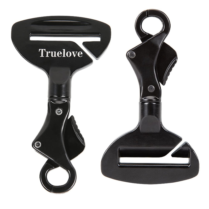 TRUE LOVE Vehicle Seat Belt Safety Buckle Lock, Fit Pet Harness Dog Car Travel Portable Lightweight Medium Black - BeesActive Australia