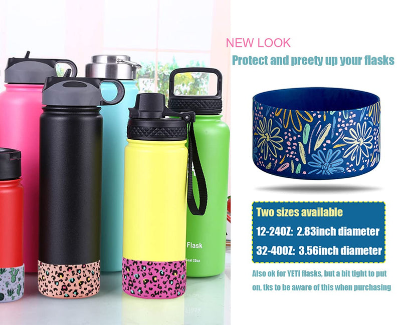 Protective Silicone Sleeve Flask Silicone Boot Base Cover Fog 12oz 21oz 24OZ Wide Mouth Water Bottle for Hydro Flask,Simple Modern,Takeya,MIRA, Iron Flask (12-24OZ, Black) 12-24OZ - BeesActive Australia