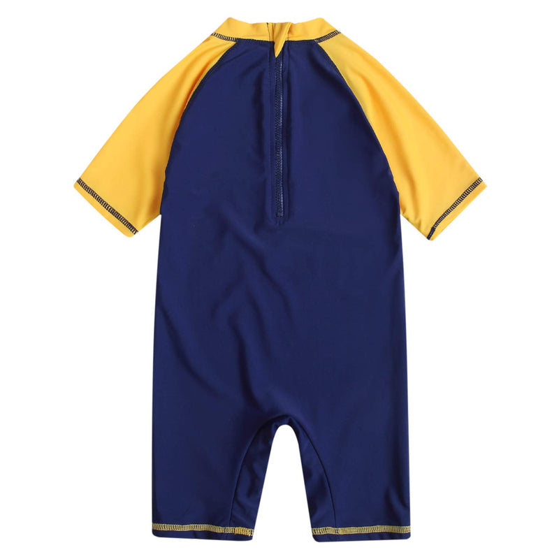 [AUSTRALIA] - Vivobiniya Baby Swimsuits Toddler Girl one Piece Swimsuits Rash Guard 12m-6y 120((H45.2-49.2IN)5Y Blue+yellow 