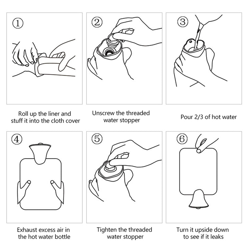 Hot Water Bottle 400ml Water Bag with Cute Fleece Cover for Cosy Nights Back Neck Waist Legs Bed Warm (Duck) Duck - BeesActive Australia