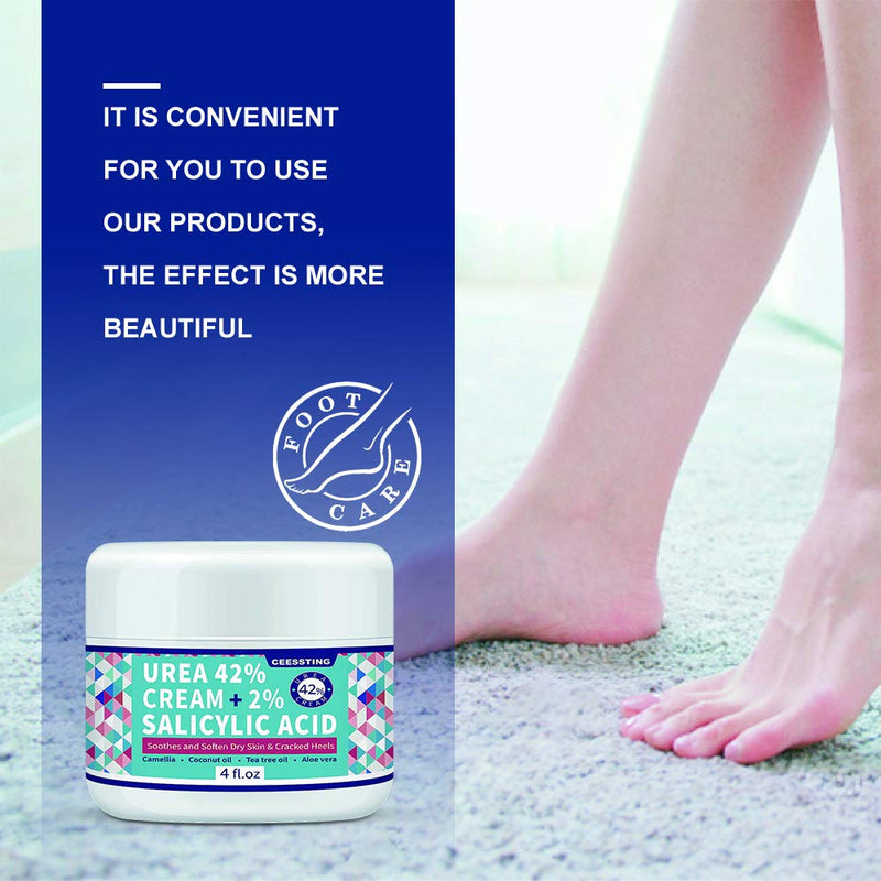 Urea Cream 42% for Feet, 4 oz-A Complete Callus-Care, Designed to A Complete Foot Cream & Specially Designed for Dry & Cracked Feet, Hands, Heels, Elbows, Nails, Knees, Strengthens and Softens Skin - BeesActive Australia