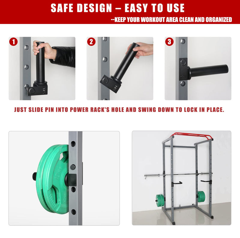 SYL Fitness Olympic Weight Plates Holder Power Rack Attachment Weights Storage Rack, Fit 2x2 inch & 3x3 inch Tube - BeesActive Australia