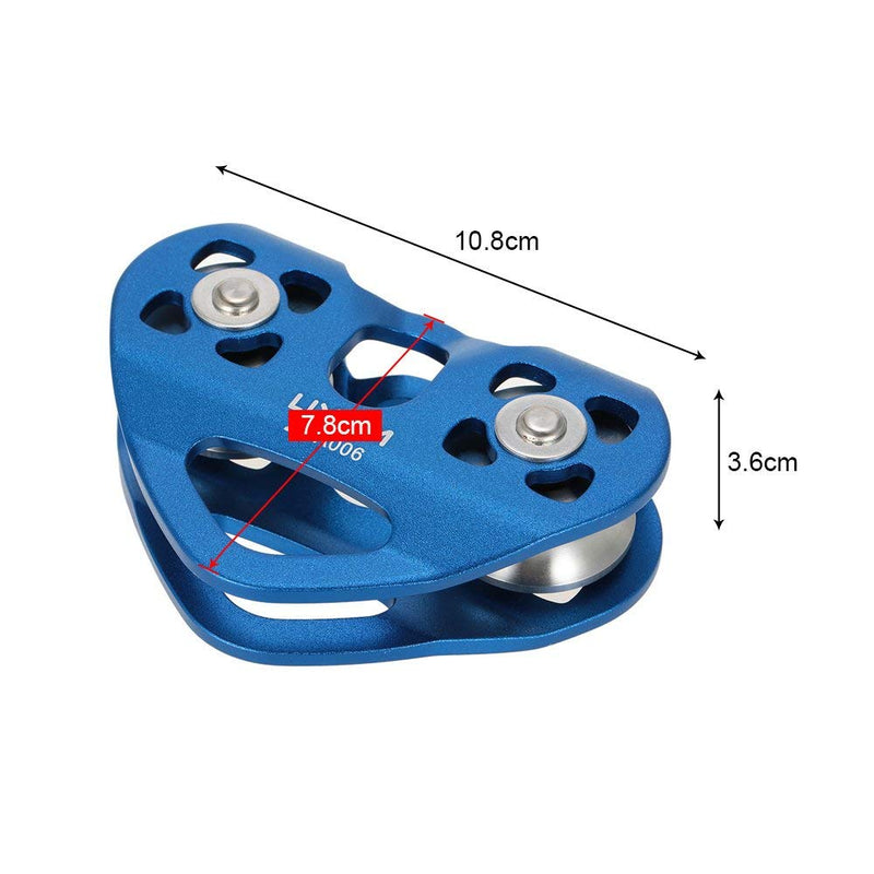 Lixada Climbing Pulley Zip Line Pulley 20kN Bearing Mobile Pulley with 25kN Screw Locking Carainber for Rigging Climbing Dark Blue - BeesActive Australia