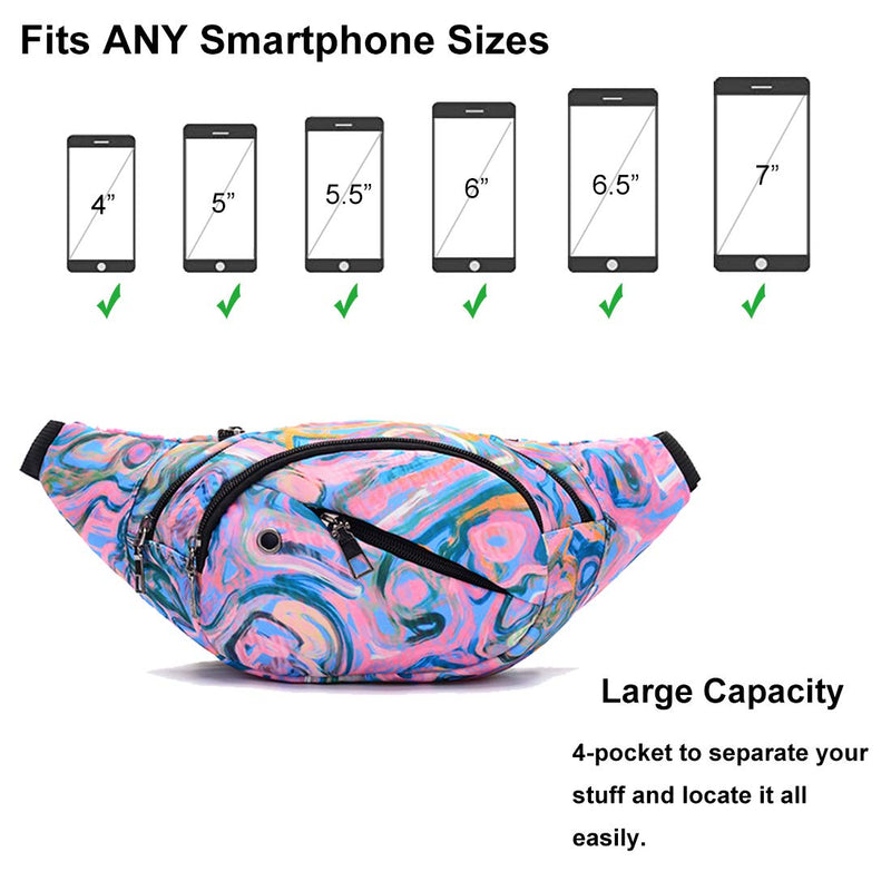 Ausion Fanny Pack Waist Bag for Men&Women Adjustable Belt Hip Bum Bag Fashion Water Resistant Hiking Waist Bag for Traveling Casual Running Hiking Cycling Purple - BeesActive Australia