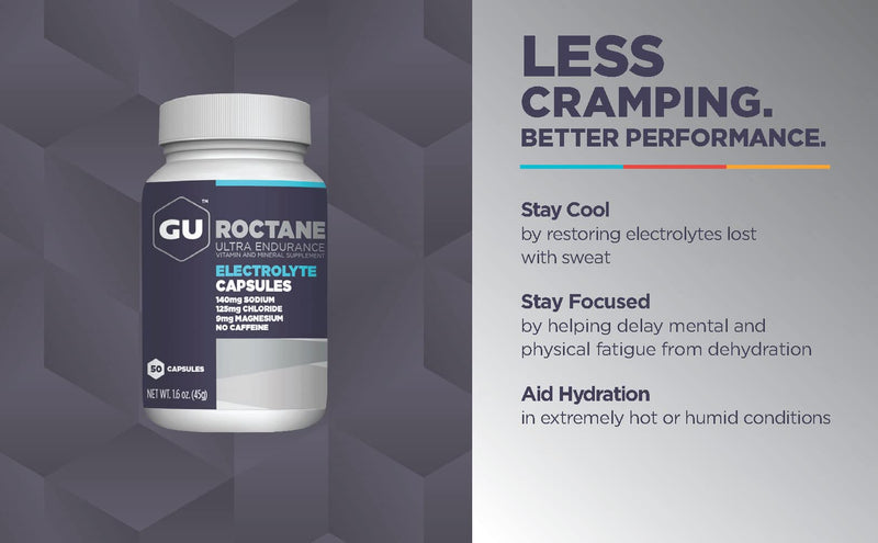 GU Energy Roctane Ultra Endurance Electrolyte Capsules, 50-Count Bottle - BeesActive Australia