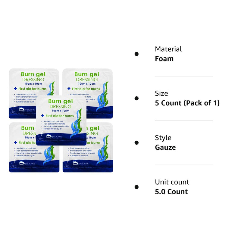 Qualicare Medium Size 10cm x 10cm Non Adherent Burns Scalds Dressings 5 Pack 5 Count (Pack of 1) - BeesActive Australia