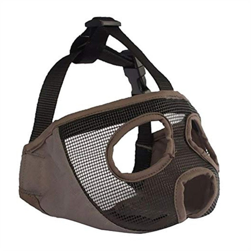 JYHY Short Snout Dog Muzzles- Adjustable Breathable Mesh Bulldog Muzzle for Biting Chewing Licking Training Grooming Dog Mask Medium/11"-17" Grey(Eyehole) - BeesActive Australia