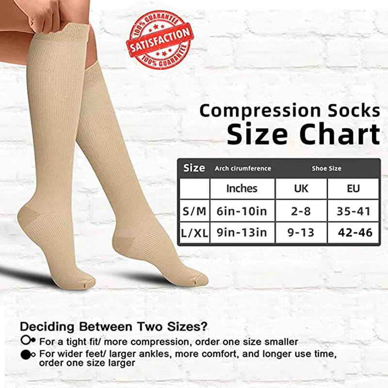 Compression Socks for Men & Women 7 Pairs Circulation 15-20 mmHg-Best support for Athletic, Nurse, Medical, Running L-XL Black - BeesActive Australia
