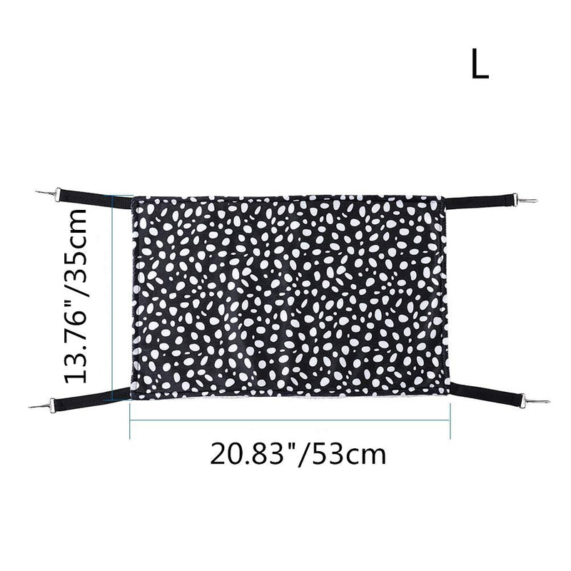 Wontee 2 Pack Small Animal Hammock Soft Fleece Sleeping Bed for Mice Rat Chinchilla Guinea Pig Ferret Kitten Cat Rabbit L: 20.83x13.76inch Black White Dot - BeesActive Australia