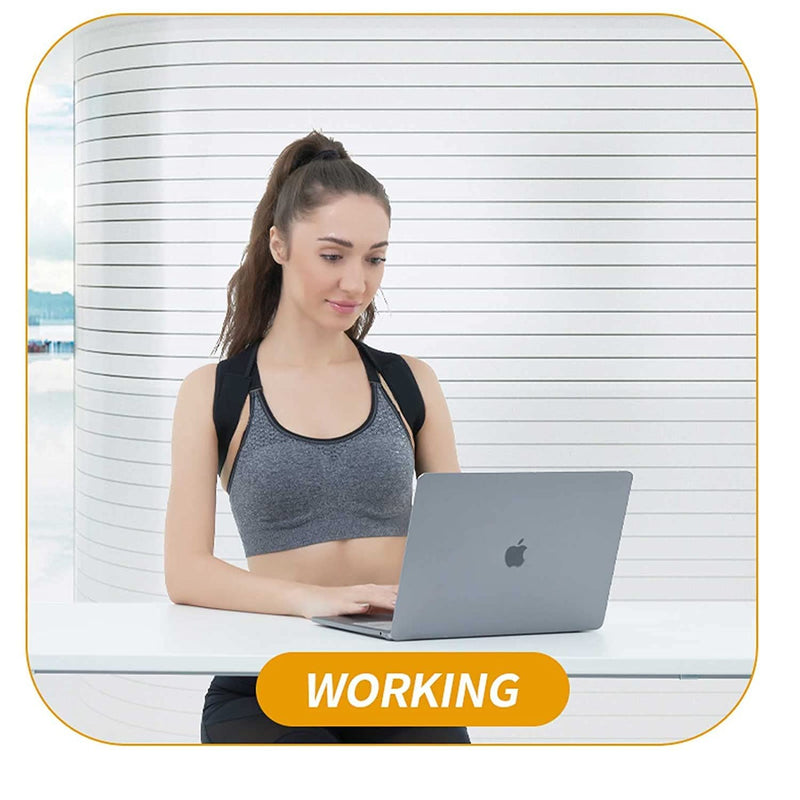 Posture Corrector for Women and Men,Adjustable Upper Back Brace, Breathable Back Support straightener, Providing Pain Relief from Lumbar, Neck, Shoulder, and Clavicle, Back Large - BeesActive Australia