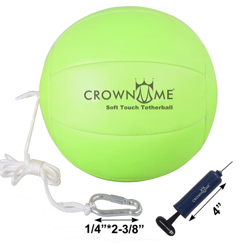 CROWN ME Tetherball Ball and Rope Set- Tetherball Ball with Rope and Carabineer Hoop, Two-Needles Pump, Glow in Dark - BeesActive Australia