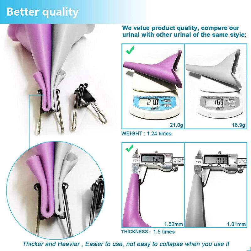 4 PCS Female Urination Device Urinal for Women Female Urinal Pee Funnel Womens Urinal for Girls Pee Standing with Carry Bag (2 Purple + 2 Pink) - BeesActive Australia