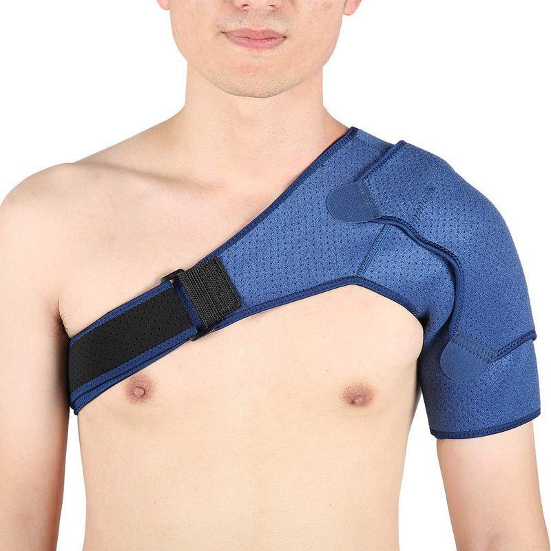 Haofy Shoulder Support for Men Women, Adjustable Shoulder Brace Neoprene Rotator Cuff Support Strap for Dislocated AC Joint, Bursitis, Frozen Shoulder, Shoulder Compression Sleeve for Left and Right L blue - BeesActive Australia
