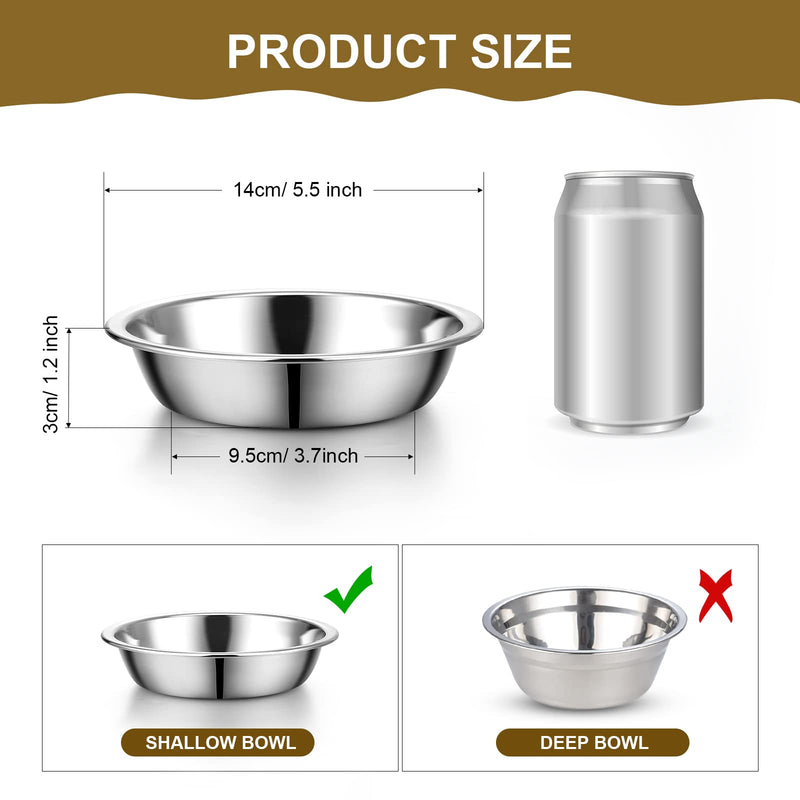 10 Pcs Shallow Cat Food Bowls Replacement Stainless Steel Cat Bowls Whisker Relief Cat Bowls for Elevated Stand Metal Cat Dishes Dishwasher Safe 5.5'' Basic Bowls for Cat - BeesActive Australia