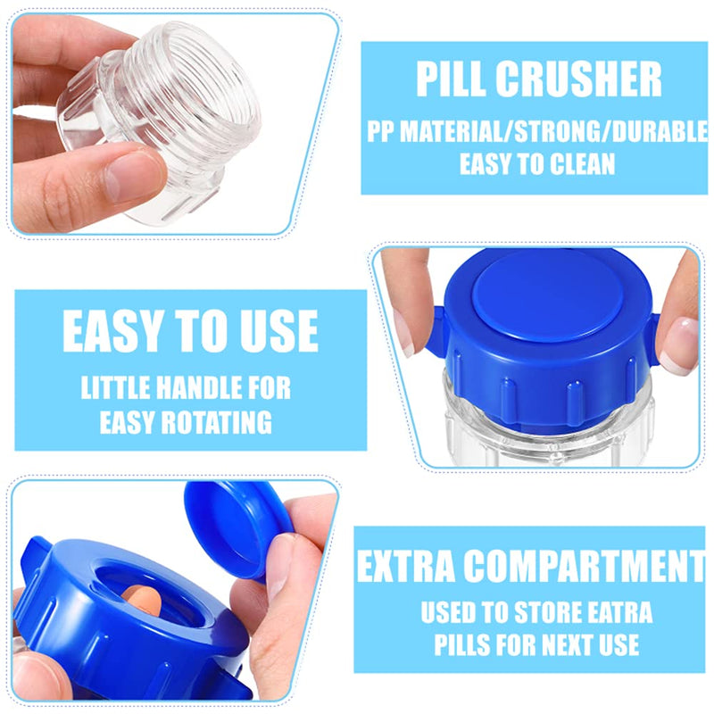 2 Pack Pill Grinder,Pill Pulverizer Tablet Grinder Medicine Splitter Powder Crusher and Storage Box - BeesActive Australia