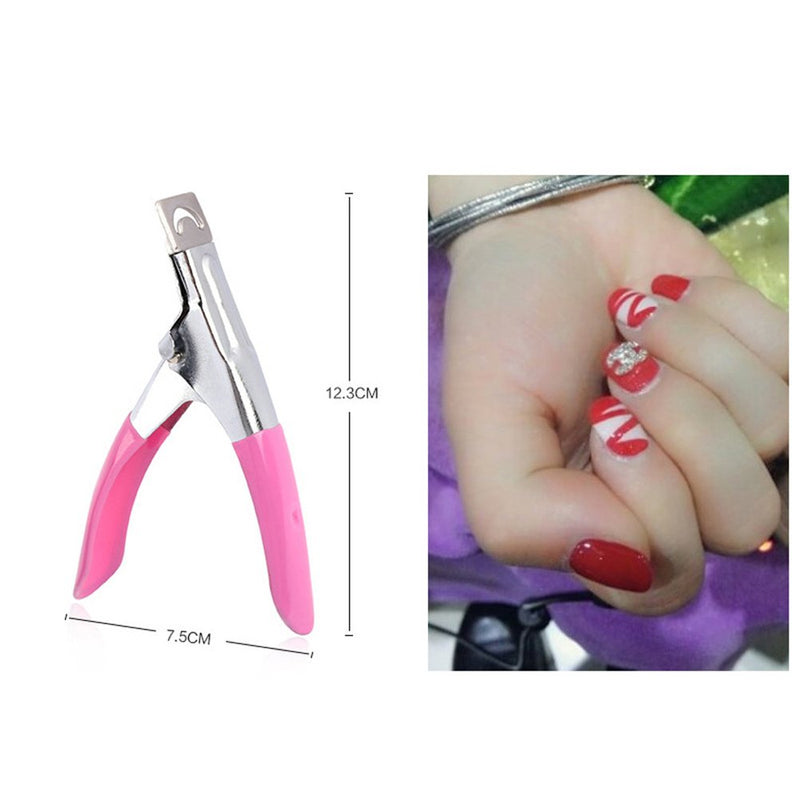 Frcolor Stainless Steel Nail Tip Clipper Acrylic Art Manicure U-shape Scissors Tips Cutter Trimmers - BeesActive Australia