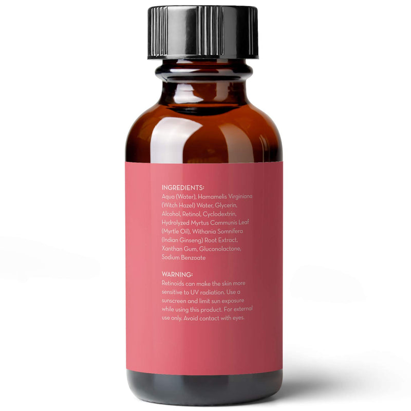 Retinol Face Serum by Pure Body Naturals - Retinol Serum with Witch Hazel, Myrtle Oil, and Ginseng - Age-Defying Wrinkle Cream and Dark Spot Corrector for Eye, Skin, and Face Wrinkles - 1 Fl Oz 1 Pack - BeesActive Australia