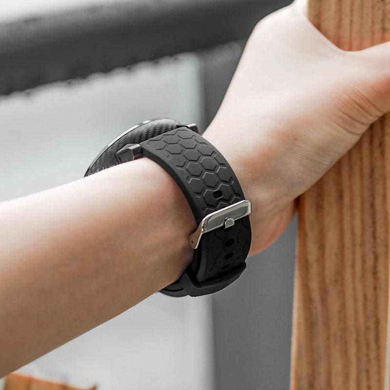 TenCloud Bands Compatible with KALINCO CS201C, Adjustable Soft Silicone Replacement Watch Band Straps Wrist Bands Bracelet Compatible for Dirrelo GT01 (Black) Black - BeesActive Australia