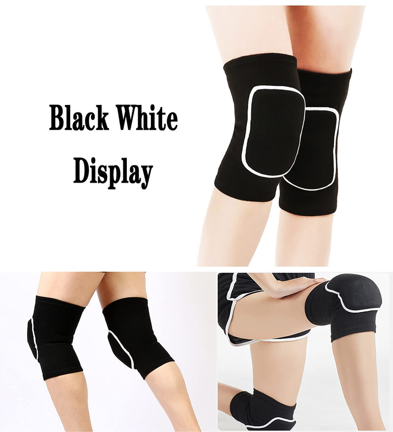 YICYC Volleyball Knee Pads for Dancers, Soft Breathable Knee Pads for Men Women Kids Knees Protective, Knee Brace for Volleyball Football Dance Yoga Tennis Running Cycling Workout Climbing Black White Large - BeesActive Australia