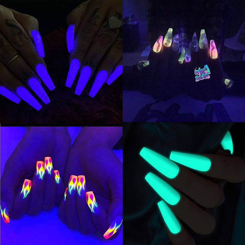 Glow In The Dark Builder Gel Poly Nail Extender Enhancement Builder Gel Luminous 7Colors 7Glow In The Dark - BeesActive Australia