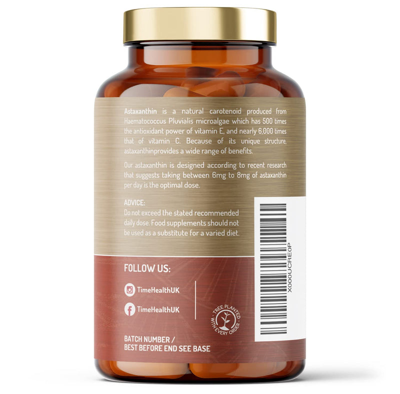 Astaxanthin - 7mg Optimal Dose - 120 Capsules - Super Antioxidant - Haematococcus Pluvialis - 100% Pure Natural Bioavailable 4 Month Supply - UK Manufactured - Zero Additives 120 Count (Pack of 1) - BeesActive Australia