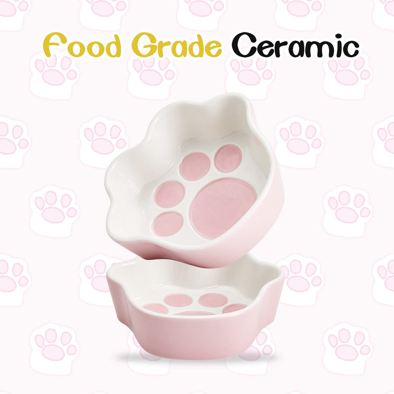 JOBNTZ Ceramic Cat Food Bowl, Flat Raised Pet Dishes for Indoor Cats,Microwave Dishwasher Safe #1 - BeesActive Australia