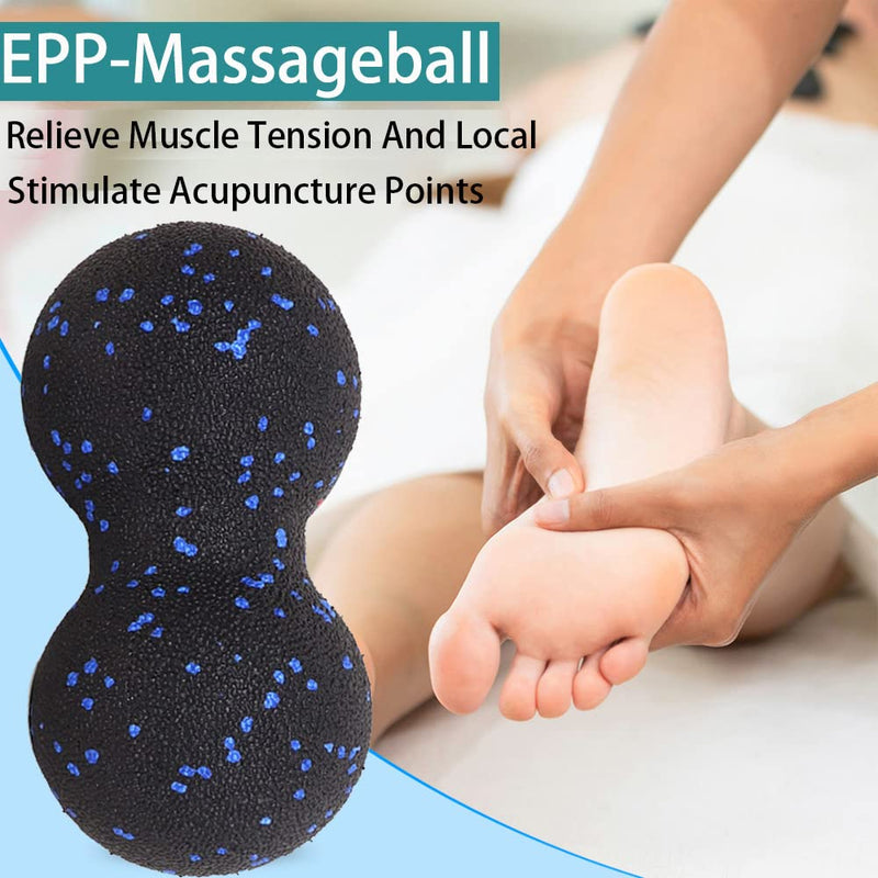 Peanut Massage Ball - Double Lacrosse Ball for Trigger Point Therapy, Myofascial Release, Deep Tissue Fitness Massage & Relax Tight Muscles, Peanut Ball 16cm & Trigger Point Massage Ball 8cm - BeesActive Australia
