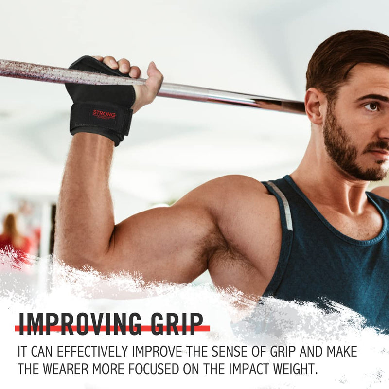 OHMY FIT Weight Lifting Grips Workout Pads With Adjustable Wrist Straps, Support Wraps for Power Lifting Pull Up Fitness Gym, Kettlebells and Cross Training for Men and Women - BeesActive Australia