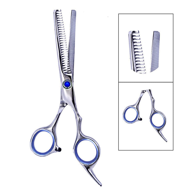 LIGICKY Baby Hair Cutting Scissors Set Professional Safety Round Tip Stainless Steel Hair thinning Shears Bang Hair Scissor for Kids/Salon/Home Blue - BeesActive Australia