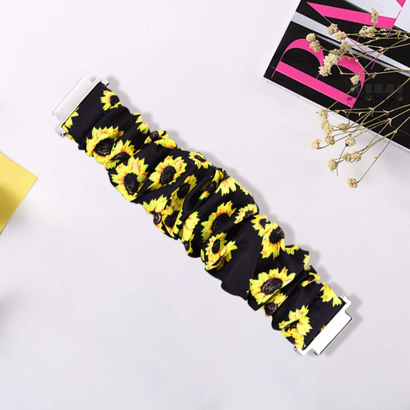 200Pcs Compatible for Garmin vivomove HR Band, Blueshaw Fabric Elastic Scrunchie Elastic Watch Band Women Cute Replacement Straps for Garmin vívomove HR Smartwatch (Sunflower Yellow) - BeesActive Australia