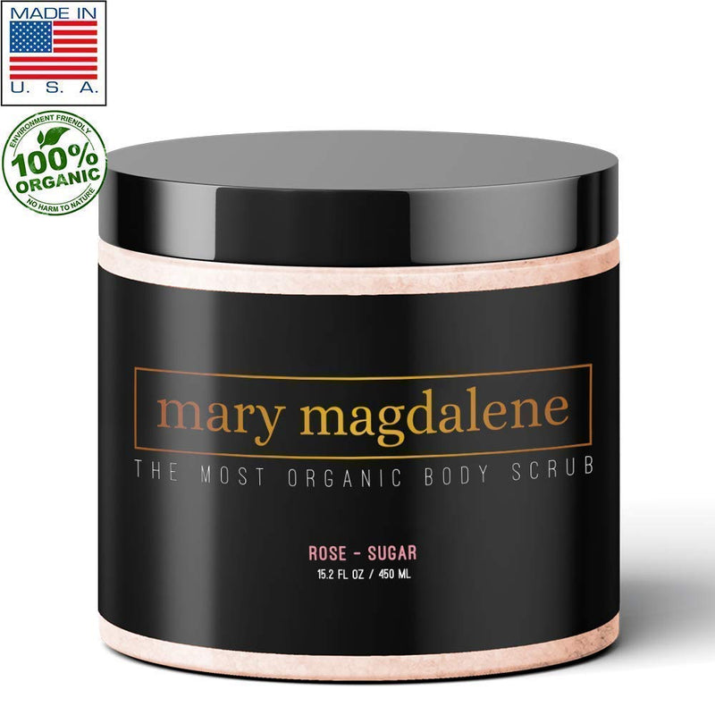 Mary Magdalene Rose & Sugar Body Scrub - 100% Natural, Moisturizing, Sweet Smelling & Organic – 15.2 Fl Oz Premium Exfoliating Body Scrub For Men & Women 15.2 Fl Oz (Pack of 1) - BeesActive Australia