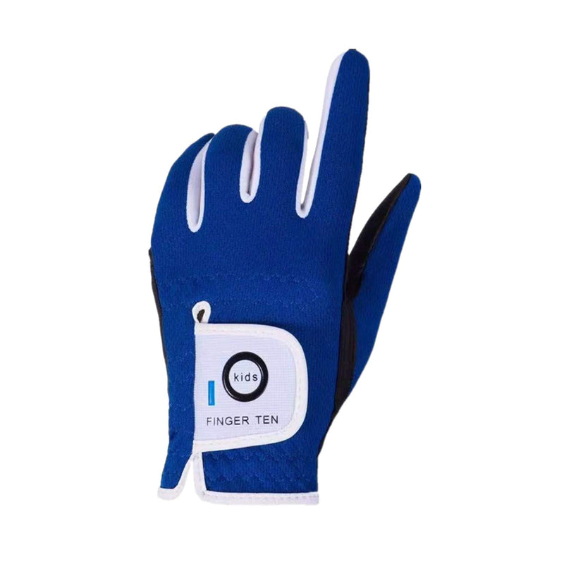 FINGER TEN 2018 Junior Kids Youth Toddler Boys Girls Dura Feel White Blue Red Yellow Left Hand Right Hand Golf Gloves Extra Value 2 Pack (Age 2-10 Years Old) Small(Age 2-4) Blue Worn on Left Hand(Right-Handed Golfer) - BeesActive Australia